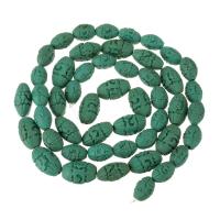 Perla, izrezbaren & različite veličine za izbor, zelen, Prodano Per Približno 16 inčni Strand
