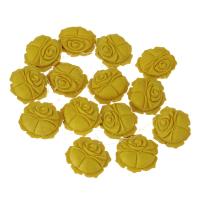 Perle, Rose, geschnitzed, gelb, 34x34x9mm, 14PCs/Strang, verkauft per ca. 14 ZollInch Strang