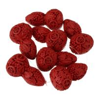 grânulos, miçangas, Cabaça, esculpida, vermelho escuro, 56x32x32mm, 7PCs/Strand, vendido para Aprox 19 inchaltura Strand