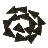 Perle, Dreieck, geschnitzed, schwarz, 27x21x9mm, 14PCs/Strang, verkauft per ca. 15 ZollInch Strang