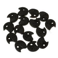 grânulos, miçangas, Peixe, esculpida, preto, 28x26x8mm, 15PCs/Strand, vendido para Aprox 16.5 inchaltura Strand