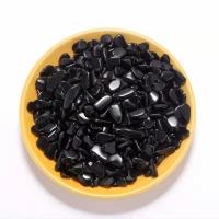Chips de pierres précieuses, Obsidienne, poli, noire, Vendu par sac