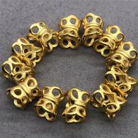 Brass Bead Cap Flower gold color plated DIY & hollow golden nickel lead & cadmium free Sold By PC
