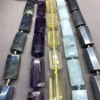 Mixed Gemstone Beads Natural Stone Rectangle polished DIY & faceted nickel lead & cadmium free Sold Per Approx 38 cm Strand