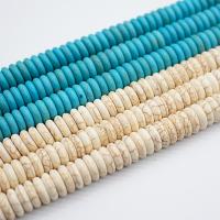 Turquoise Beads Flat Round DIY Sold Per Approx 14.96 Inch Strand