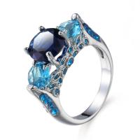 Cubic Zircon Brass Finger Ring platinum color plated fashion jewelry & Unisex & with cubic zirconia Sold By PC