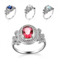 Kubieke zirconia messing ringen, ringvorm, platinum plated, mode sieraden & uniseks & verschillende grootte voor keus & met zirkonia, meer kleuren voor de keuze, Verkocht door PC