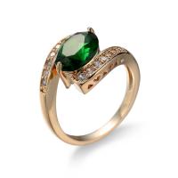 Kubieke zirconia messing ringen, ringvorm, gold plated, mode sieraden & uniseks & verschillende grootte voor keus & met zirkonia, meer kleuren voor de keuze, Verkocht door PC