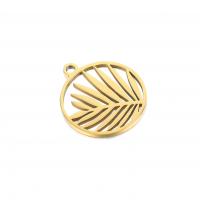 Stainless Steel Pendants 304 Stainless Steel Round Vacuum Ion Plating fashion jewelry Sold By PC