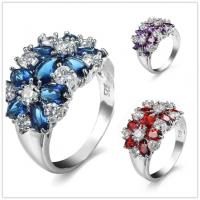 Cubic Zirconia Micro Pave Brass Ring ring shape platinum color plated fashion jewelry & Unisex & with cubic zirconia Sold By PC
