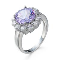 Cubic Zircon Brass Finger Ring ring shape platinum color plated fashion jewelry & Unisex & with cubic zirconia Sold By PC