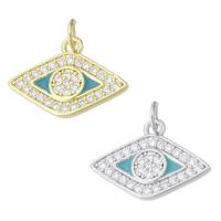 Evil Eye Pendants Brass plated fashion jewelry & DIY & evil eye pattern & micro pave cubic zirconia Approx 3mm Sold By Lot