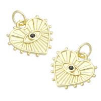 Evil Eye Pendants Brass Heart gold color plated fashion jewelry & DIY & evil eye pattern & micro pave cubic zirconia golden Approx 3mm Sold By Lot