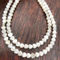 Prirodni Slatkovodni Shell perle, Srce, možete DIY, bijel, 6mm, Prodano Per 15 inčni Strand