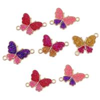 Zinc Alloy Connector Butterfly gold color plated fashion jewelry & enamel nickel lead & cadmium free Approx Sold By Bag