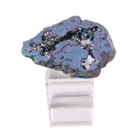 Ice Quartz Agate Napkin Ring with PC Plastic irregular plated druzy style & hollow 35-55mm Sold By PC