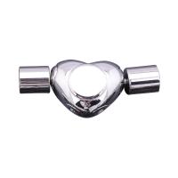 Titanium Steel Box Clasp Heart polished DIY original color Sold By PC