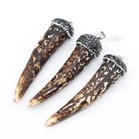 Ox Bone Pendant with Rhinestone Clay Pave Pepper Unisex mixed colors Sold By PC