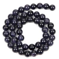 Goldstone Beads, met Blue Goldstone, Ronde, DIY & verschillende grootte voor keus, meer kleuren voor de keuze, Per verkocht Ca 14.96 inch Strand