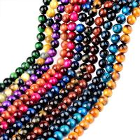 Tiger Eye pärlor, Rund, DIY & olika storlek för val, fler färger för val, Såld Per Ca 14.96 inch Strand