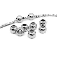 304 Stainless Steel Stopper Beads machine polished DIY & Unisex original color Sold By Bag