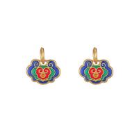 Cloisonne Pendants Brass 14K gold-filled DIY & enamel mixed colors nickel lead & cadmium free Sold By Lot