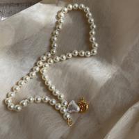 Collar de perlas de plástico, metal, con Perlas plásticas, Joyería & para mujer, libre de níquel, plomo & cadmio, longitud aproximado 15.16 Inch, Vendido por UD