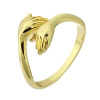 Messing Open -Finger-Ring, goldfarben plattiert, Modeschmuck & für Frau, goldfarben, 5mm, Bohrung:ca. 3mm, Größe:7.5, 10PCs/Menge, verkauft von Menge