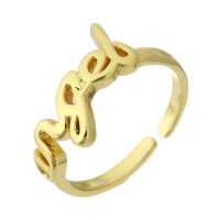 Messing Manchet Finger Ring, gold plated, mode sieraden & voor vrouw, gouden, 12mm, Gat:Ca 3mm, Maat:6, 10pC's/Lot, Verkocht door Lot