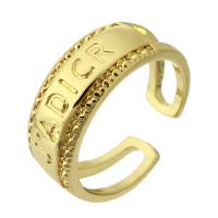 Messing Manchet Finger Ring, gold plated, mode sieraden & voor vrouw, gouden, 8mm, Gat:Ca 3mm, Maat:8, 10pC's/Lot, Verkocht door Lot