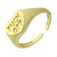 Messing Manchet Finger Ring, gold plated, mode sieraden & voor vrouw, gouden, 9mm, Gat:Ca 3mm, Maat:7.5, 10pC's/Lot, Verkocht door Lot
