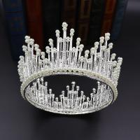 Bridal Tiaras Zinc Alloy with Plastic Pearl Crown plated fashion jewelry & wedding gift & for woman & with rhinestone Sold By PC