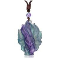 Colorful Fluorite Necklace with Nylon Cord Fox fashion jewelry & Unisex Length Approx 16-28.5 Inch Sold By PC