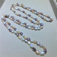 Naturalne słodkowodne perły naszyjnik długi, Perła naturalna słodkowodna, dla kobiety, mieszane kolory, 8-9mm, sprzedane przez PC