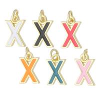 Brass Jewelry Pendants Letter X gold color plated fashion jewelry & DIY & enamel Approx 2mm Sold By Lot