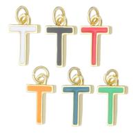 Brass Jewelry Pendants Letter T gold color plated fashion jewelry & DIY & enamel Approx 2mm Sold By Lot