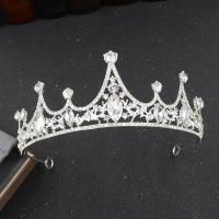 Bridal Tiaras Zinc Alloy with Crystal Crown plated fashion jewelry & wedding gift & for woman & with rhinestone silver color Sold By PC