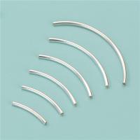 925 Sterling Silver Curved Tube Beads, DIY & different size for choice, silver color, Sold By PC