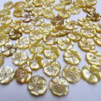 Natural Yellow Shell Beads Flower Carved DIY yellow 8mm Sold By PC