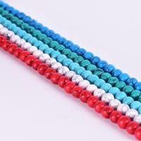 Syntetisk Turkis Bead, Runde, du kan DIY & forskellig størrelse for valg, flere farver til valg, Solgt Per Ca. 14.96 inch Strand