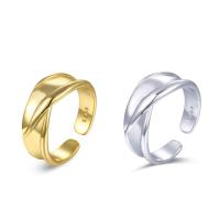 925 sterling zilver Manchet Finger Ring, plated, verstelbaar & voor vrouw, meer kleuren voor de keuze, 8x20mm, Maat:6, Verkocht door PC