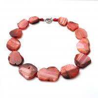 Agate Necklace with Zinc Alloy zinc alloy spring ring clasp Unisex 30-50mm Length 50 cm Sold By PC
