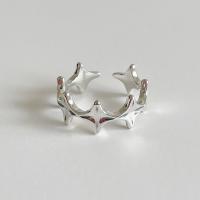 925 Sterling Silver Cuff Finger Ring Star adjustable & for woman US Ring Sold By PC