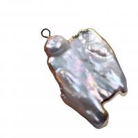 Colgantes de Perlas Freshwater, Perlas cultivadas de agua dulce, con metal, Blanco, 20-35mm, Vendido por UD