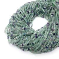 Fluorit Beads, Runde, du kan DIY & forskellig størrelse for valg & facetteret, blandede farver, Solgt Per Ca. 14.96 inch Strand