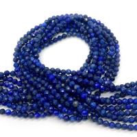 Lapis Lazuli Beads, Ronde, DIY & verschillende grootte voor keus & gefacetteerde, blauw, Per verkocht Ca 14.96 inch Strand
