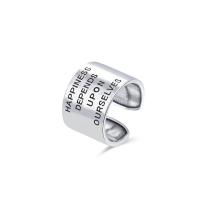 925 Sterling Silver Cuff Finger Ring vintage & adjustable & with letter pattern & for woman US Ring Sold By PC