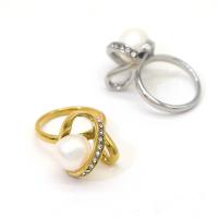 Sladkovodní Pearl prst prsten, Mosaz, s Sladkovodní Pearl, á, módní šperky & pro ženy & s drahokamu, více barev na výběr, nikl, olovo a kadmium zdarma, 17mm, Prodáno By PC