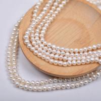 Apvalūs Kultūringas gėlavandenių perlų karoliukai, Gėlo vandens perlų, Pasidaryk pats, baltas, Parduota už Apytiksliai 37-40 cm Strand