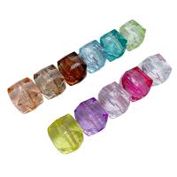 Transparent Acrylic Beads, Rhombus, plated, DIY, mixed colors, 18x15mm, Approx 100PCs/Bag, Sold By Bag